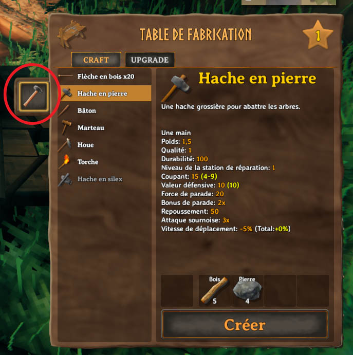 réparer outils établi valheim