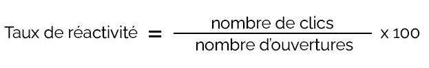 taux de réactivité formule