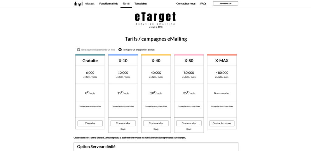 etarget solution emailing gratuite