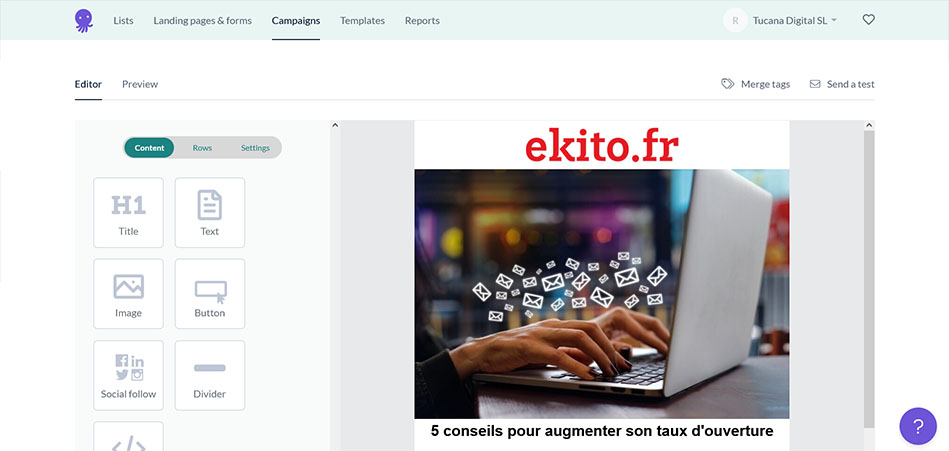 emailoctopus creation campagne